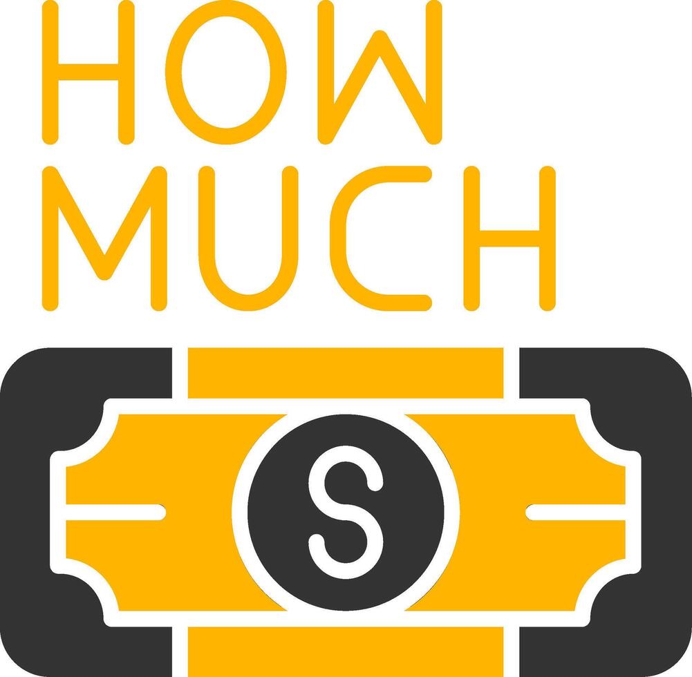 How Much Glyph Two Color Icon vector