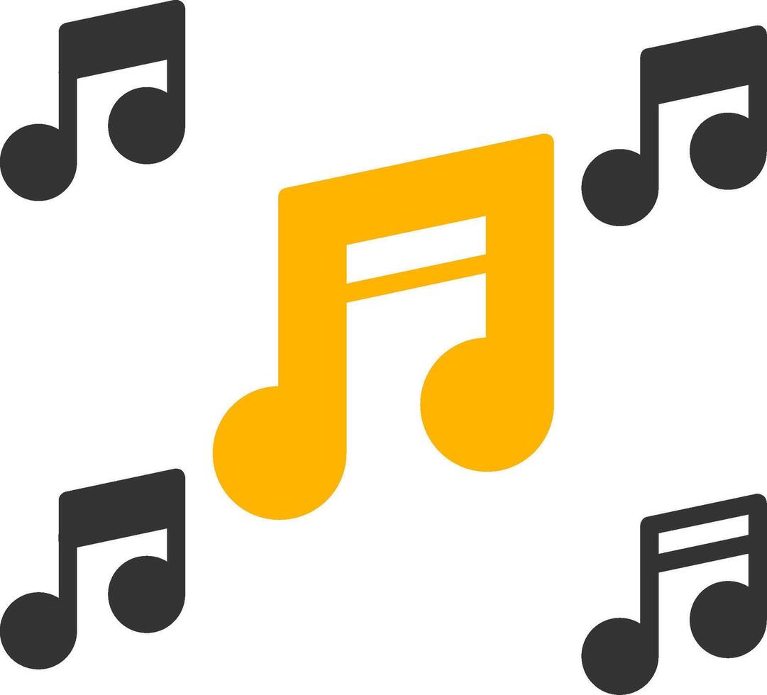 Music Glyph Two Color Icon vector