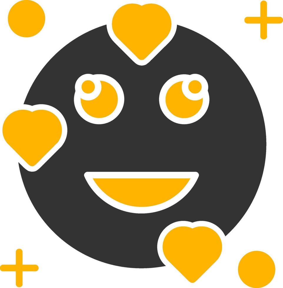 Love Glyph Two Color Icon vector