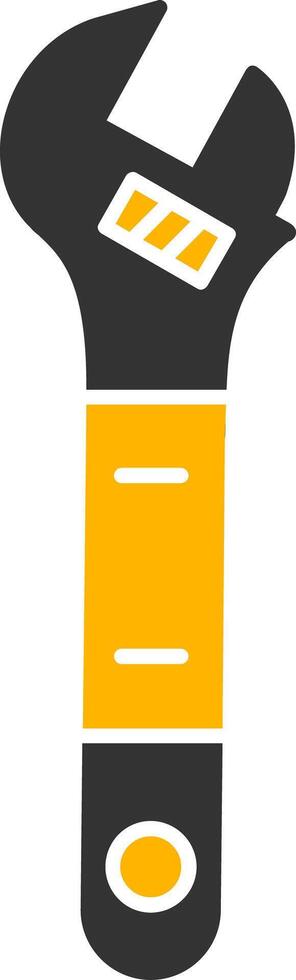 Adjustable Wrench Glyph Two Color Icon vector