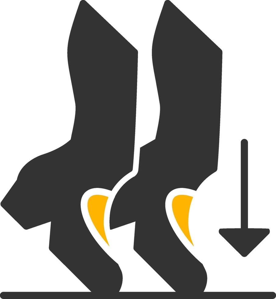 Toe Stand Glyph Two Color Icon vector