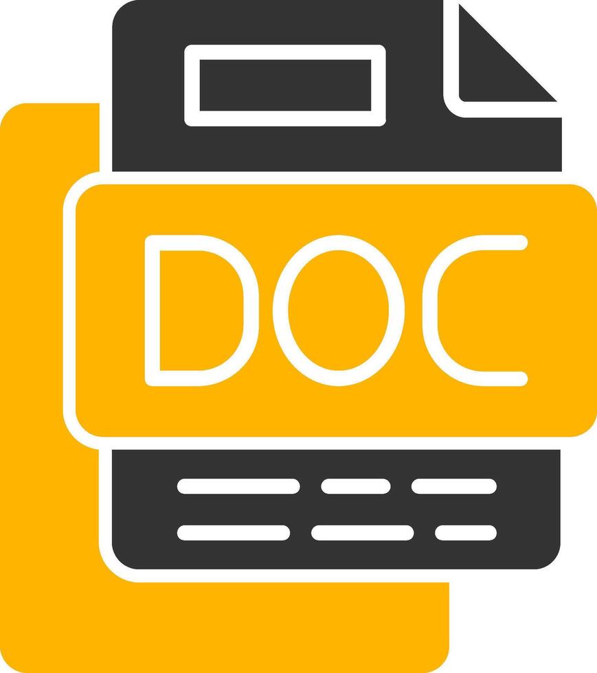 DOC File Glyph Two Color Icon vector
