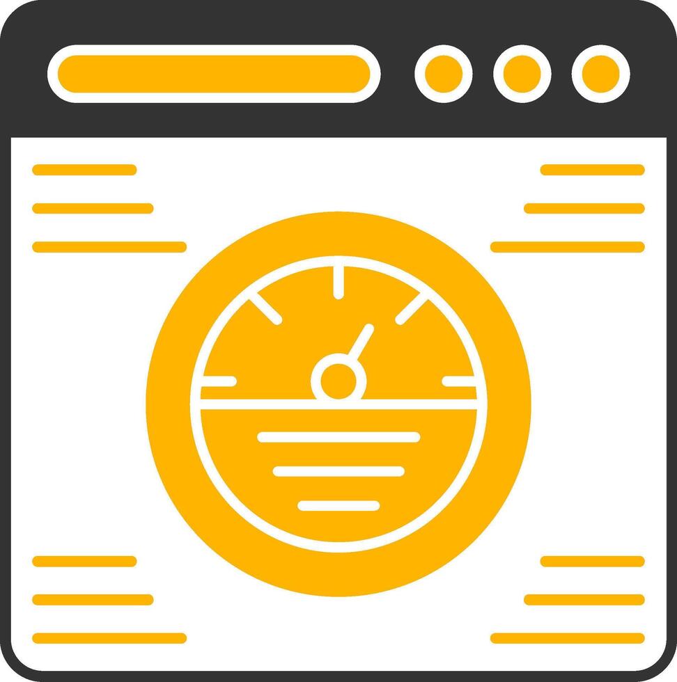 Speedometer Glyph Two Color Icon vector