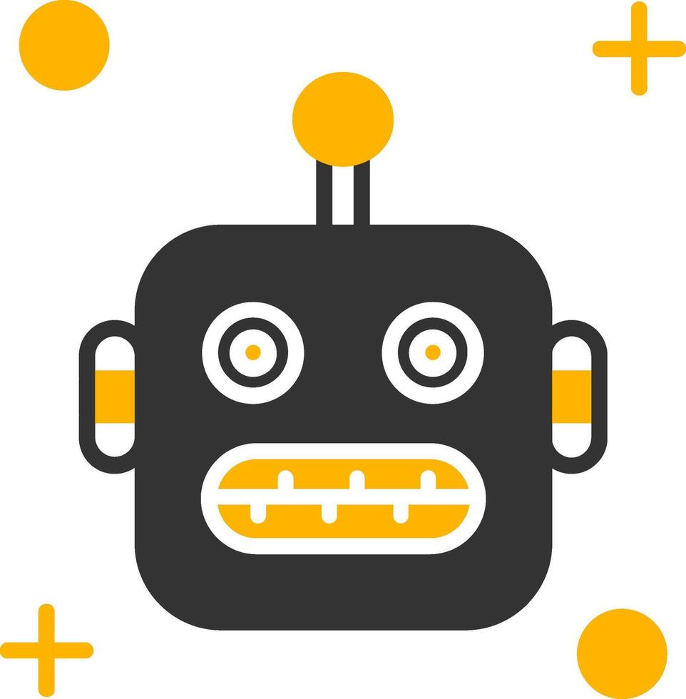 Robot Glyph Two Color Icon vector