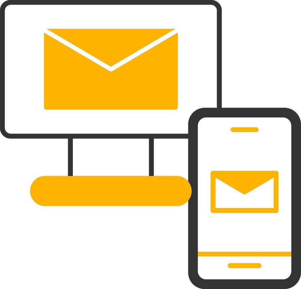 Mails Exchange Glyph Two Color Icon vector