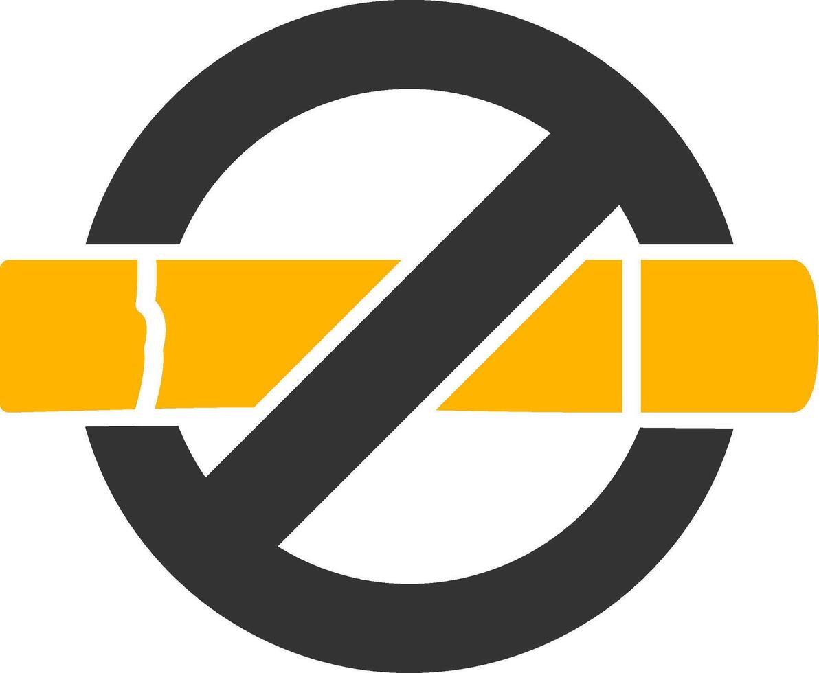 No Smoking Glyph Two Color Icon vector