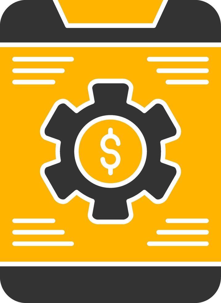 Banking App Settings Glyph Two Color Icon vector