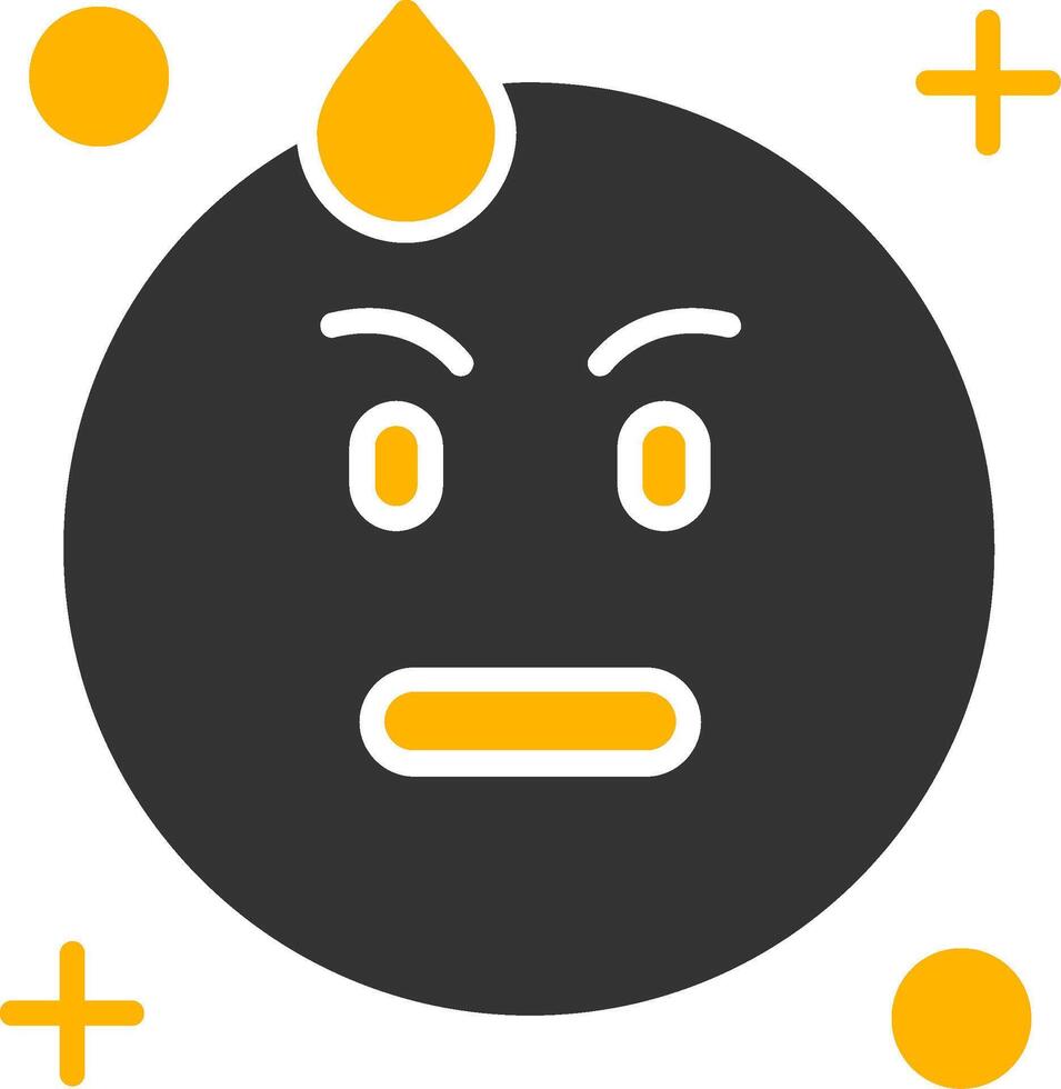 Embarrassed Glyph Two Color Icon vector