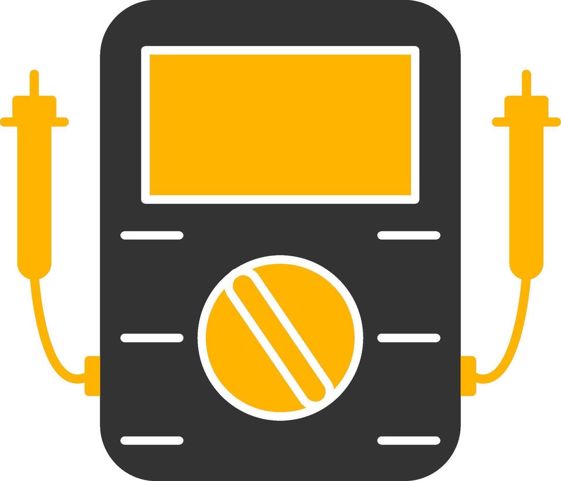 Voltmeter Glyph Two Color Icon vector