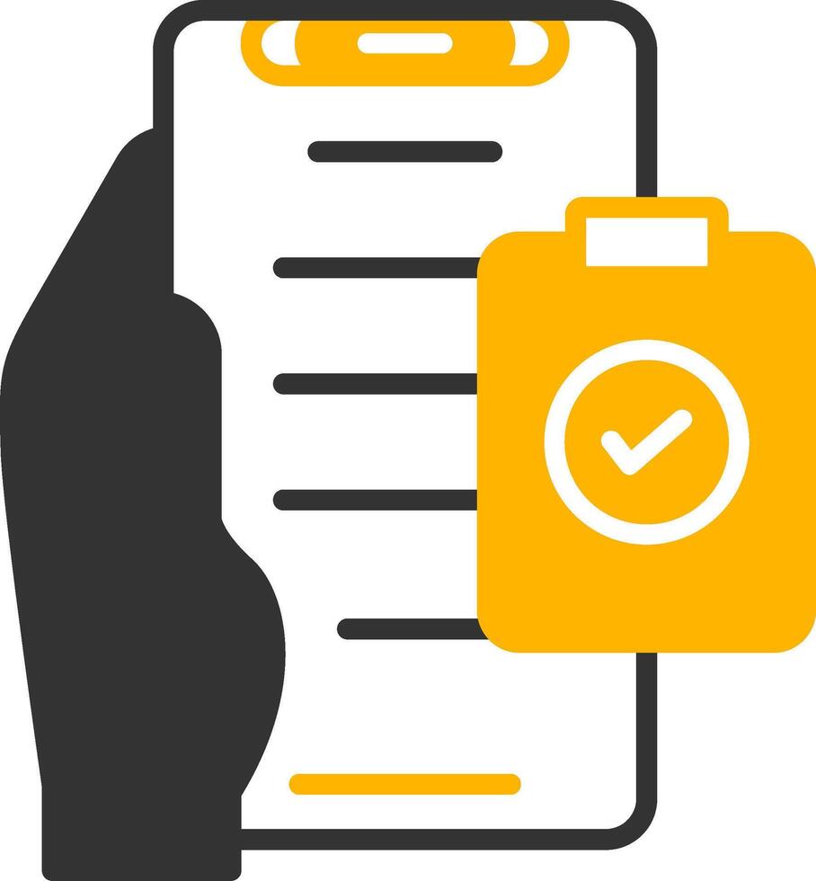 Check List Glyph Two Color Icon vector