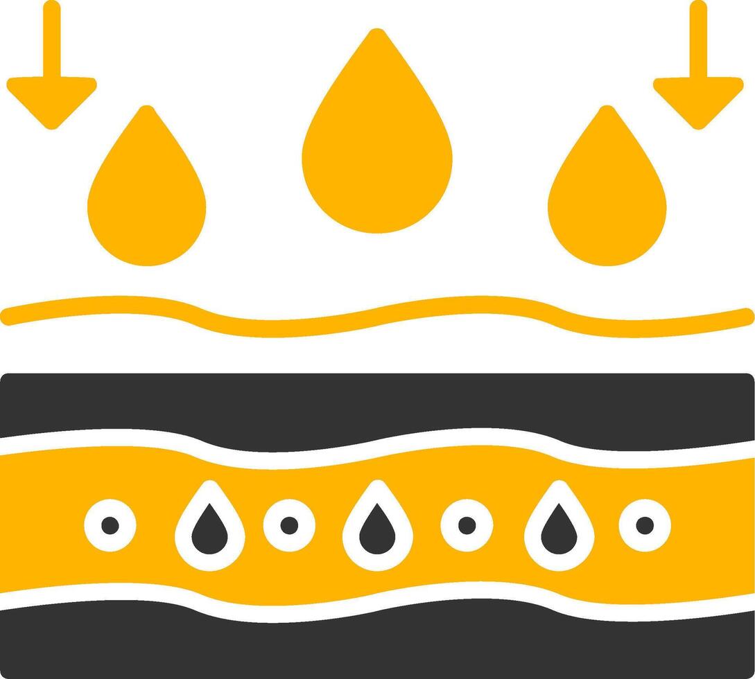 Hydrated Skin Glyph Two Color Icon vector