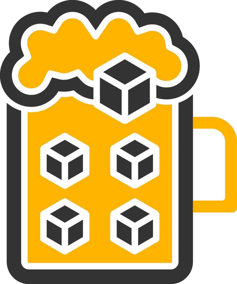 Cold Beer Glyph Two Color Icon vector