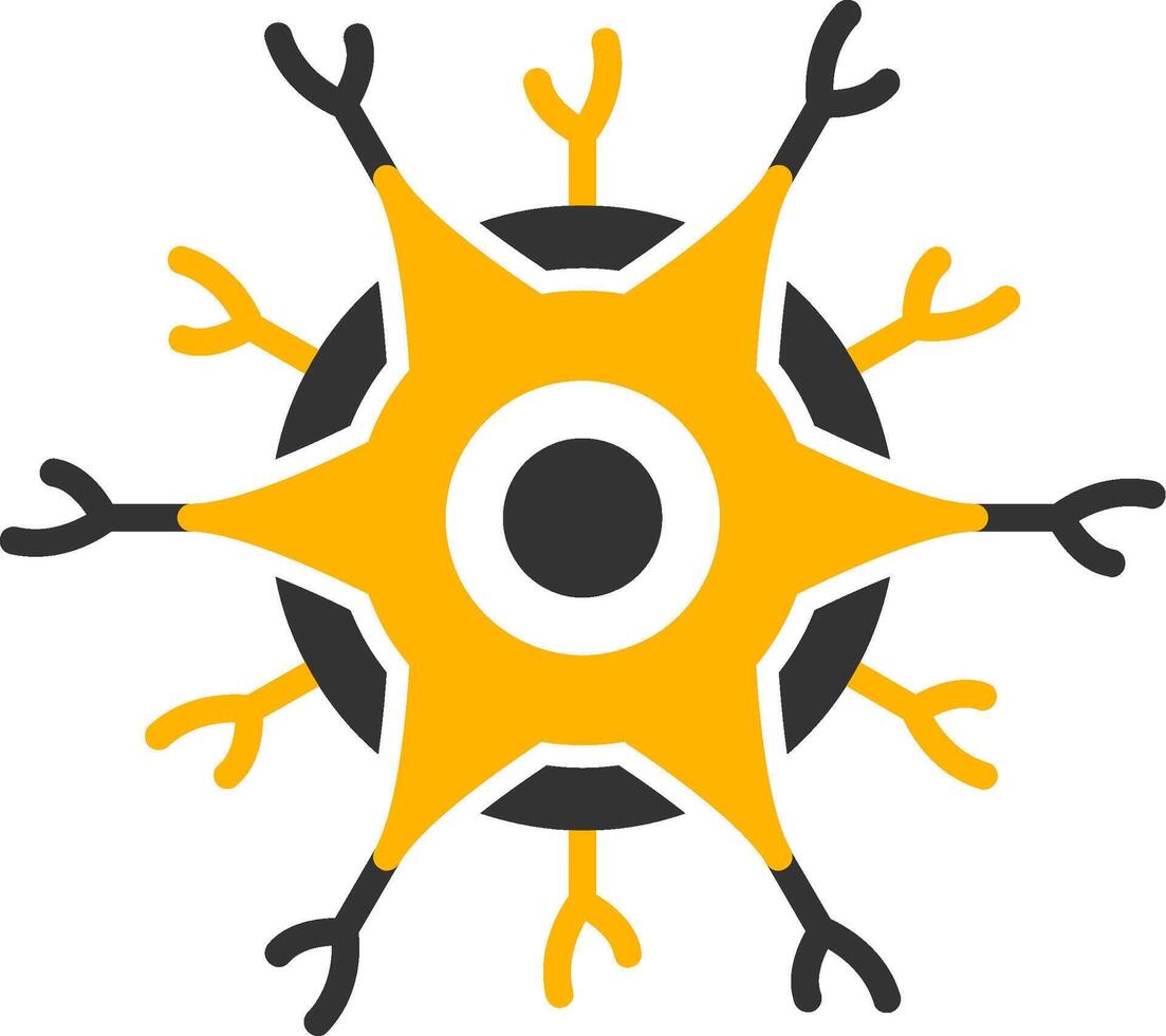 Neuron Glyph Two Color Icon vector