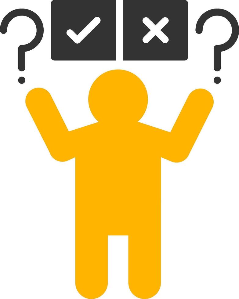 Confusion Glyph Two Color Icon vector