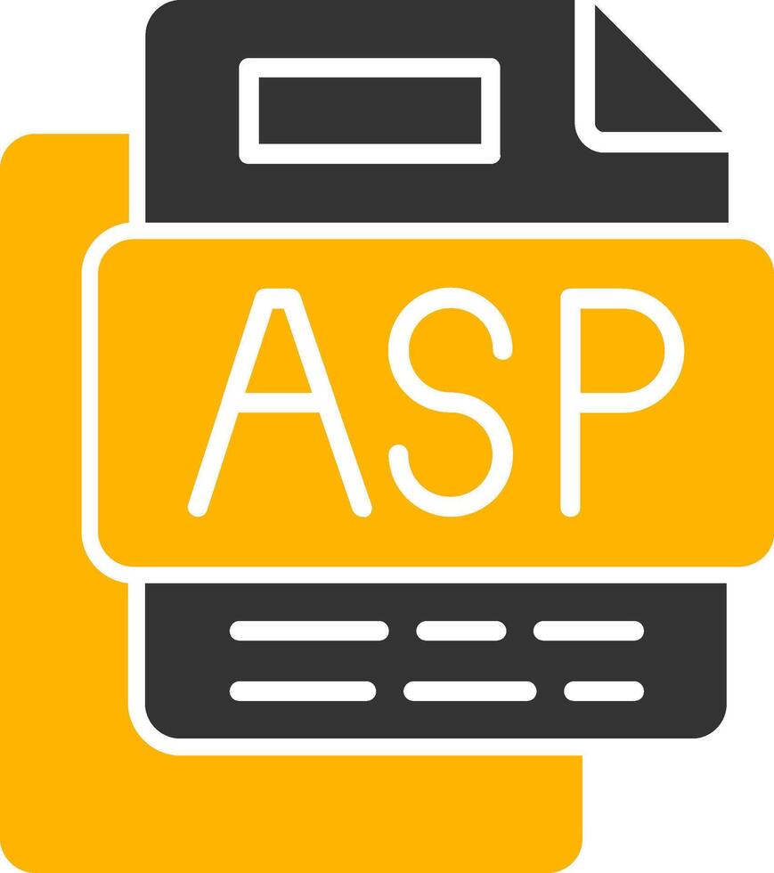 ASP File Glyph Two Color Icon vector