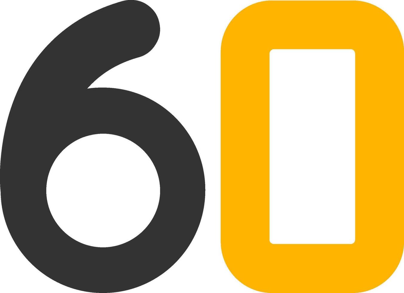 Sixty Glyph Two Color Icon vector