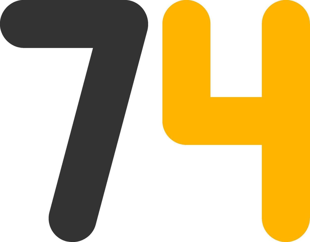 Seventy four Glyph Two Color Icon vector