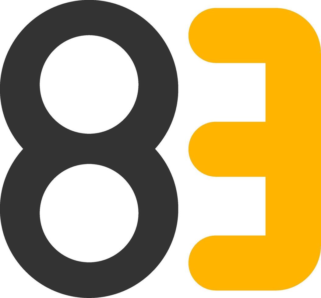 Eighty three Glyph Two Color Icon vector