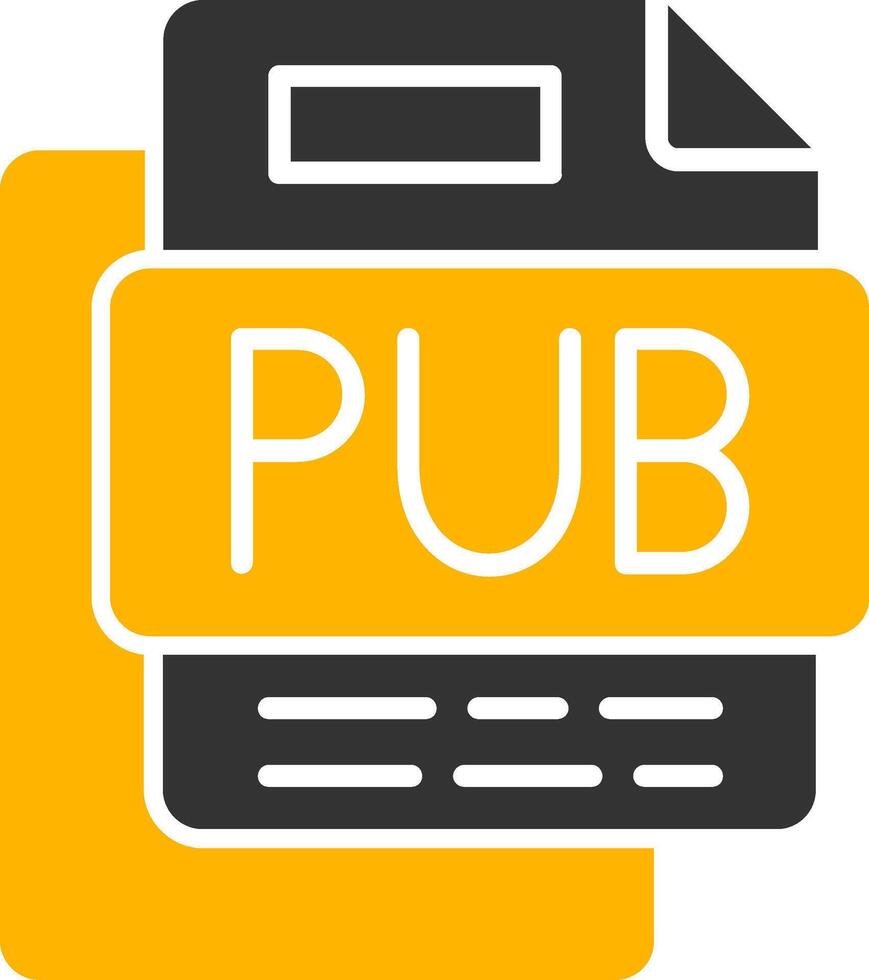 PUB File Glyph Two Color Icon vector