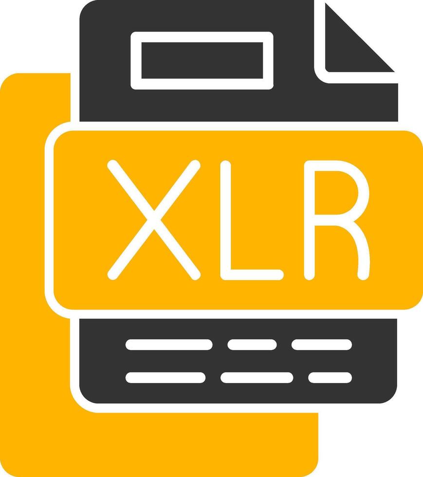 XLR File Glyph Two Color Icon vector