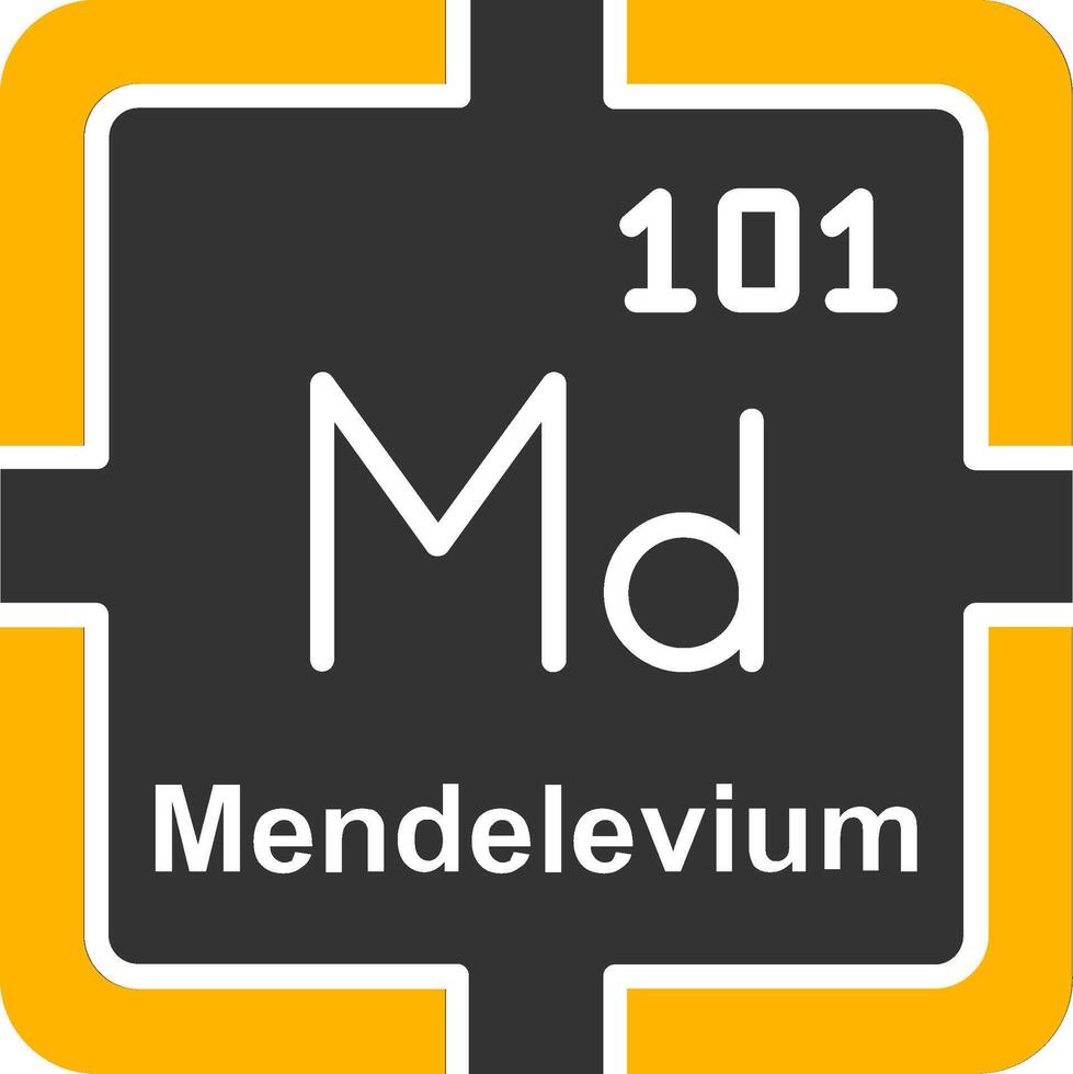 Mendelevium Glyph Two Color Icon vector