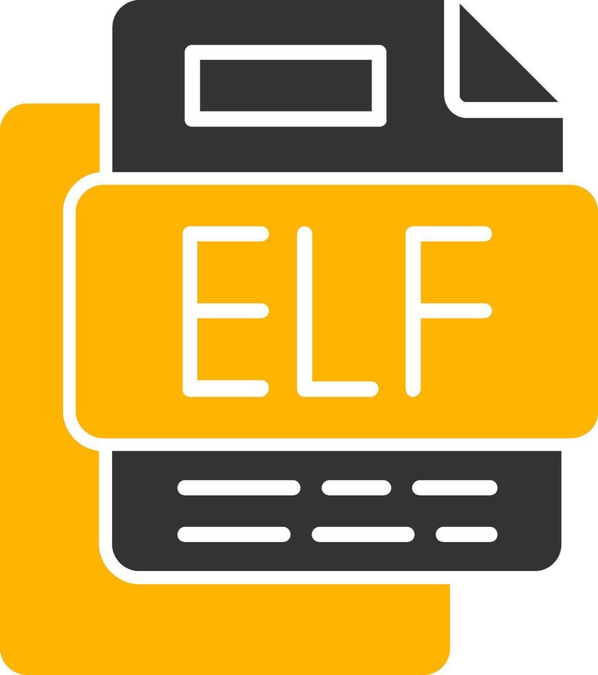 ELF File Glyph Two Color Icon vector