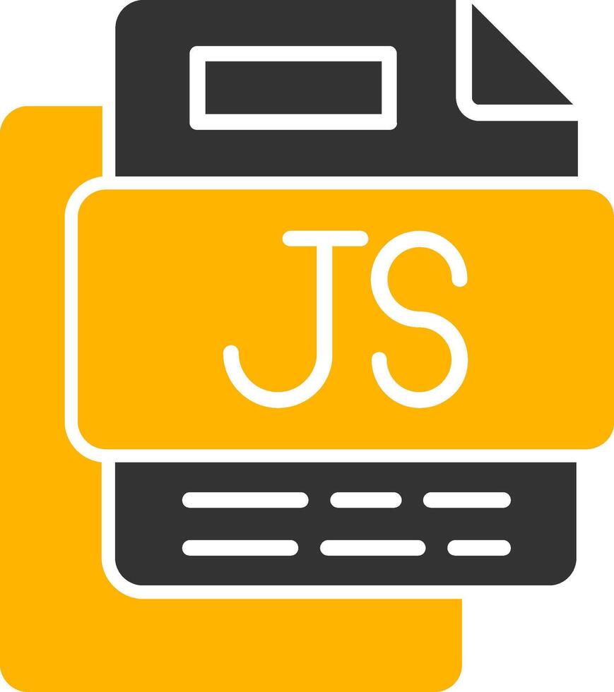 JS File Glyph Two Color Icon vector