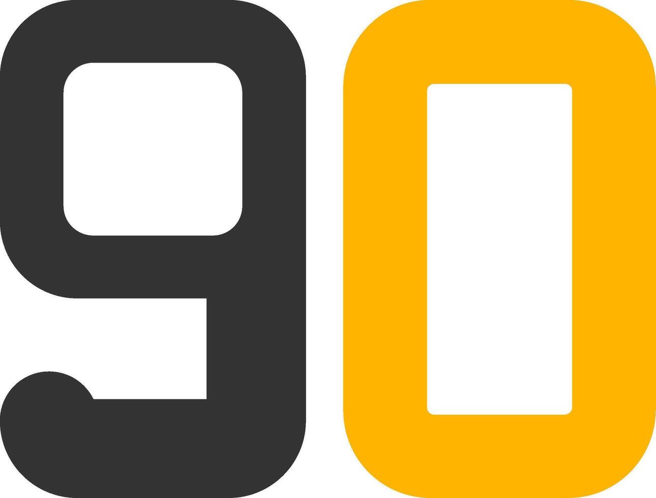 Ninety Glyph Two Color Icon vector