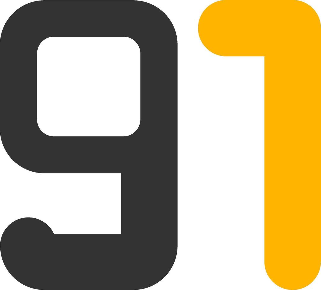Ninety one Glyph Two Color Icon vector