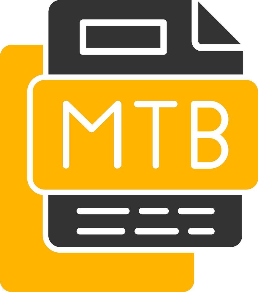 Mtb File Glyph Two Color Icon vector