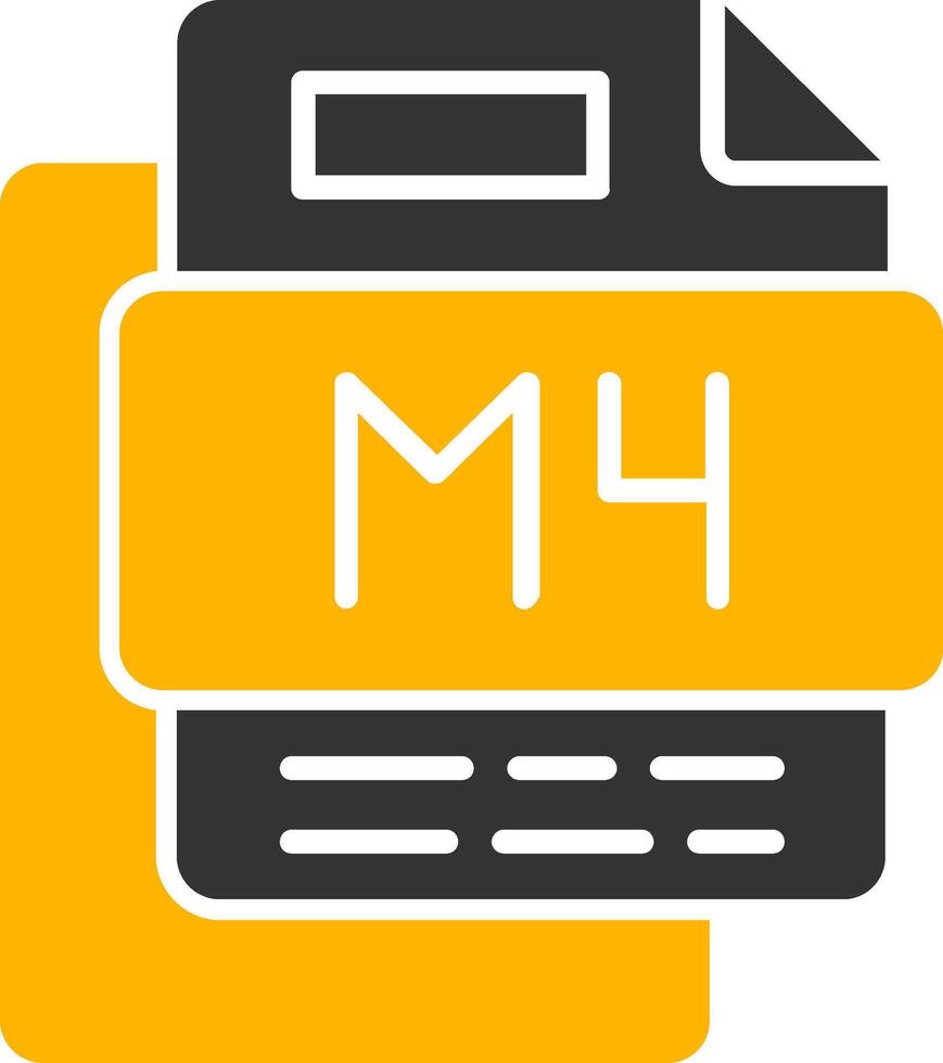 M4 File Glyph Two Color Icon vector