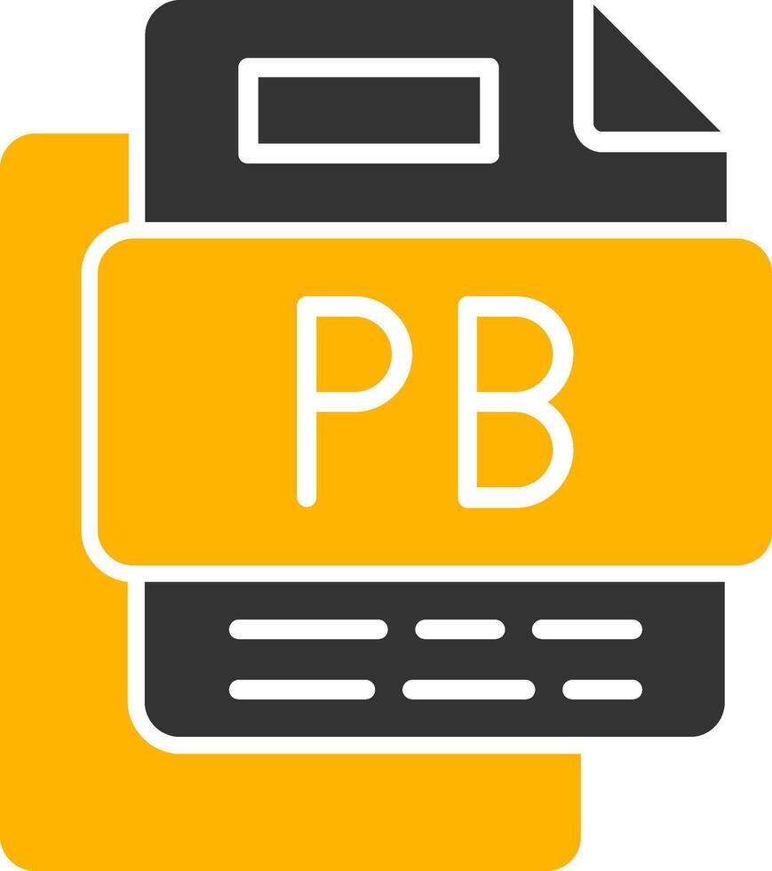 Pb File Glyph Two Color Icon vector