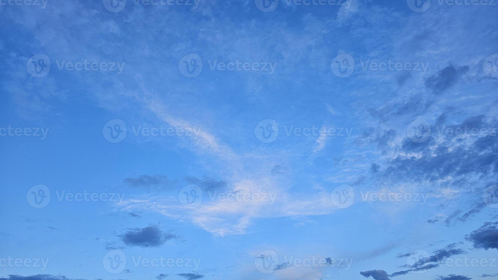 Beautiful view of the sky of our planet Beautiful blue sky in summer, spring Blue bright sky with white clouds photo