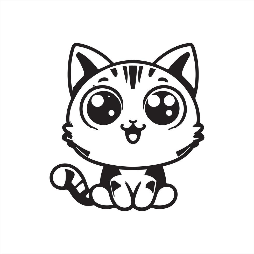 Print A silhouette black cat in an illustration frame with a floral design on its back silhouette design vector