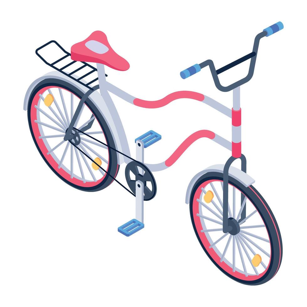 Grab this isometric icon of pedal cycle vector