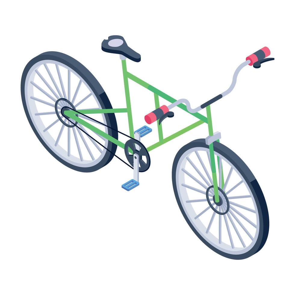 Ready to use isometric icon of pedal bike vector