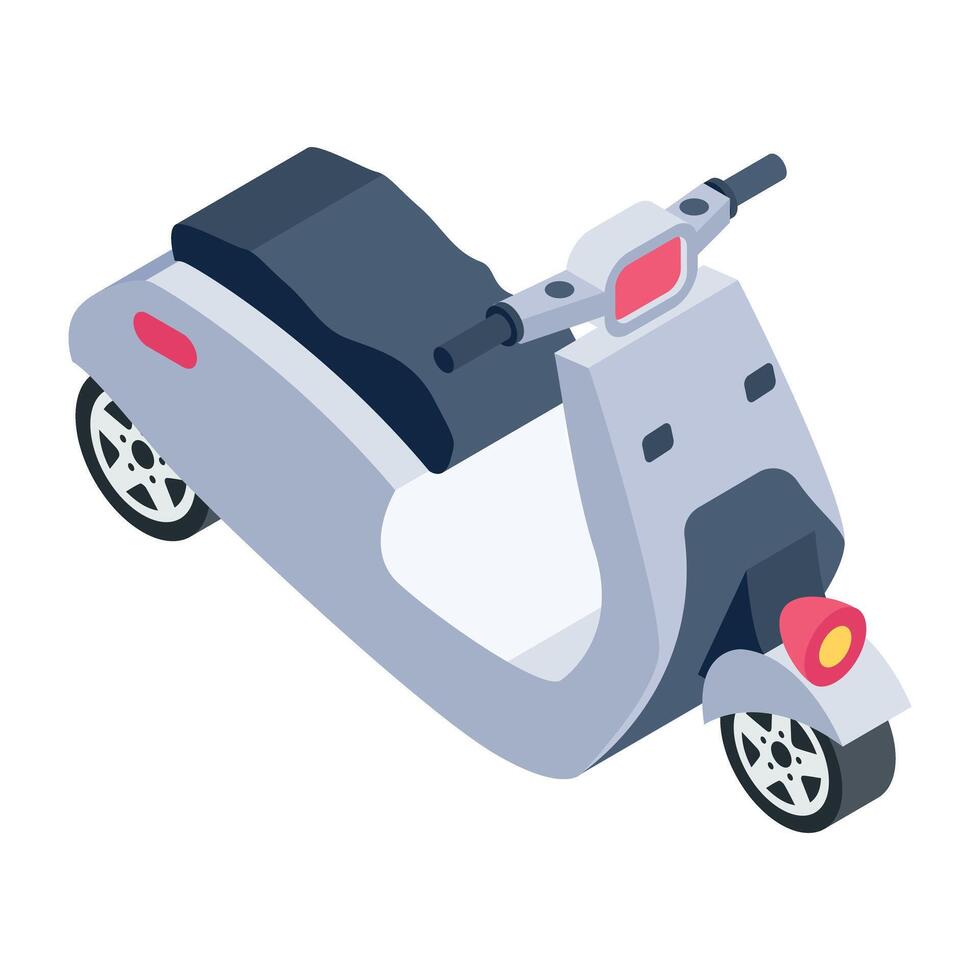 Eye catchy isometric icon of scooter vector