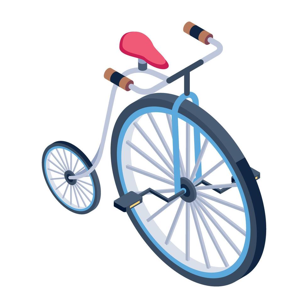 Trendy isometric icon of velocipede vector