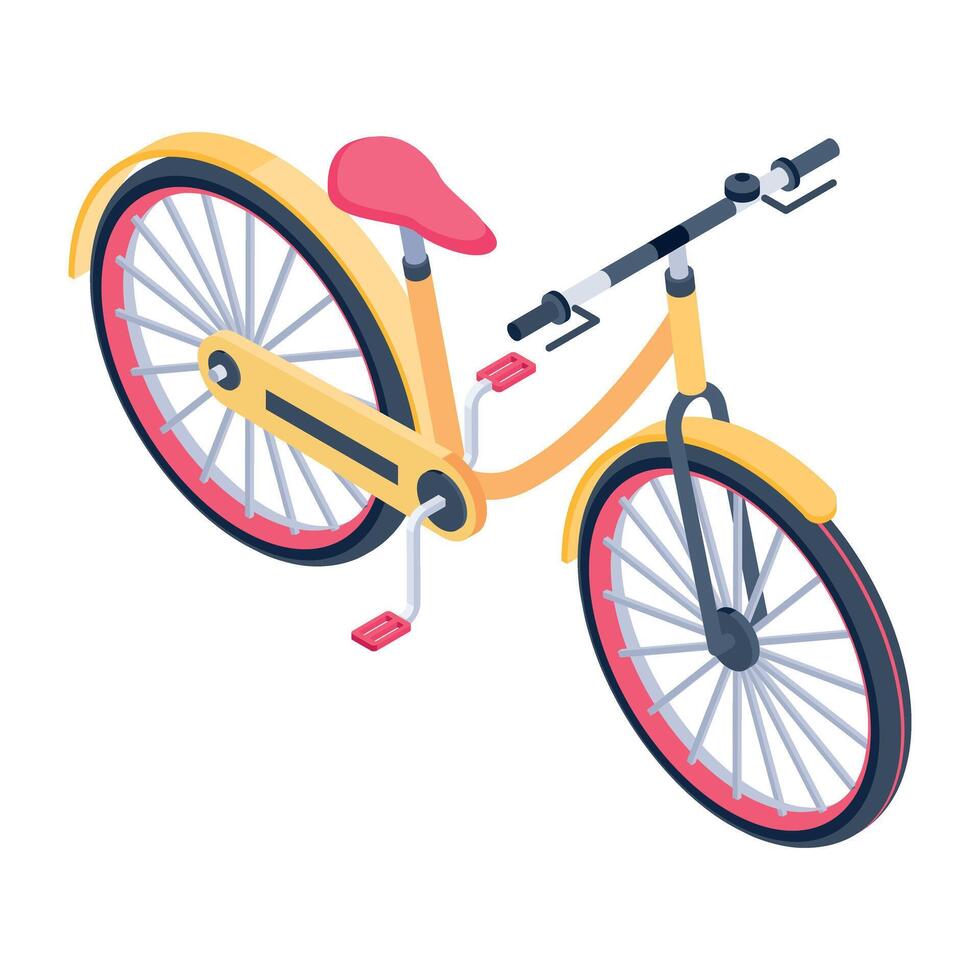 Modern isometric icon of cycle ride vector