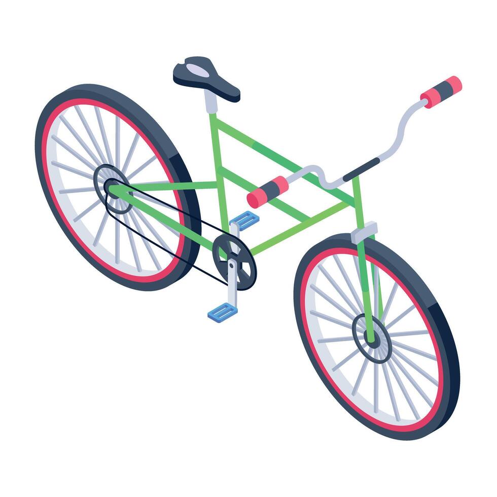 Check this isometric icon of bicycle vector
