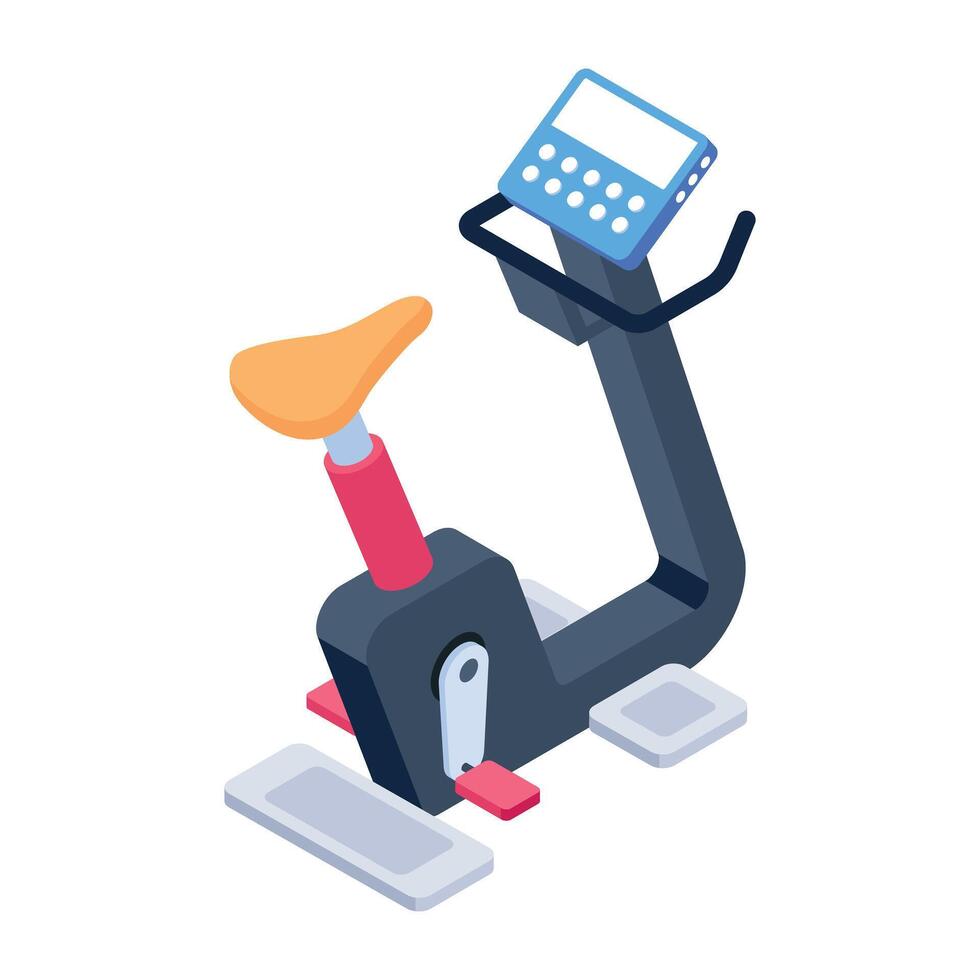 Get this isometric icon of stationary bike vector