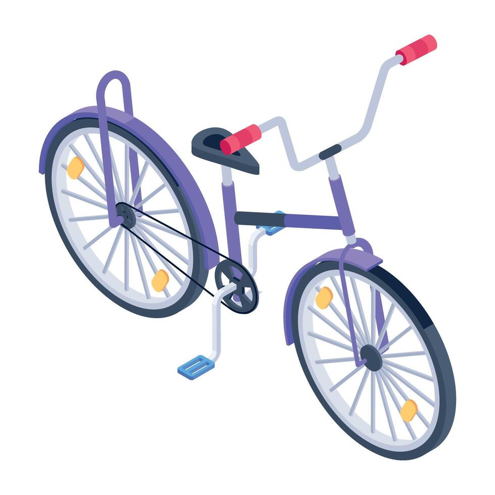 Latest isometric style icon of two wheeler vector