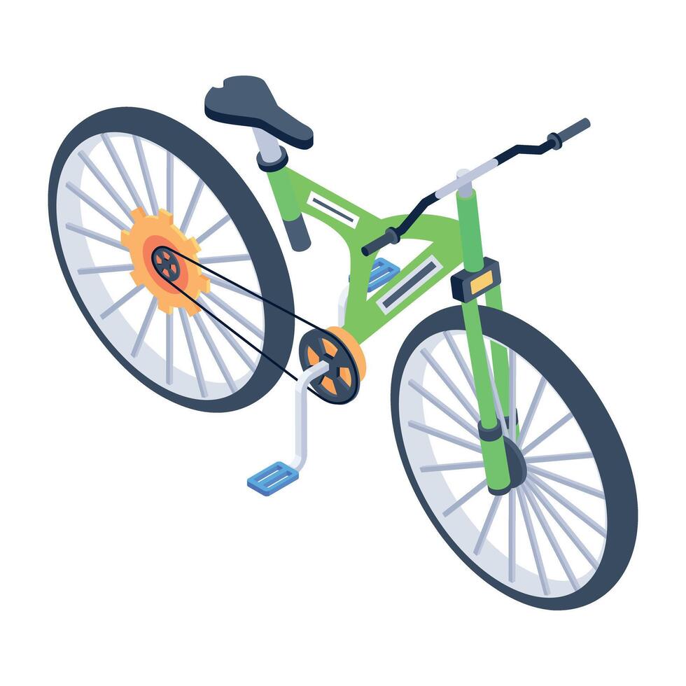 Grab this isometric icon of cyclocross bike vector