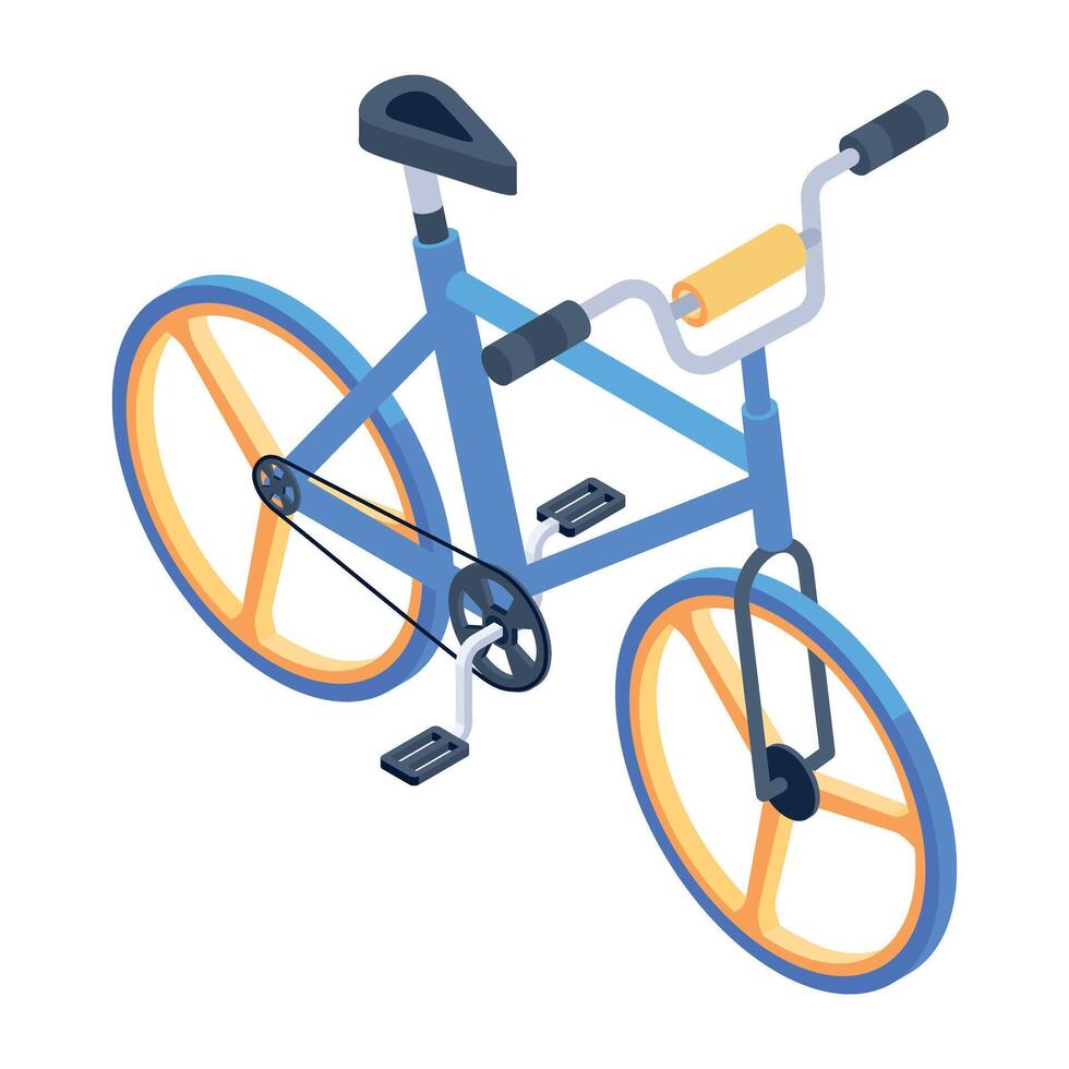 Check isometric icon of push bike vector