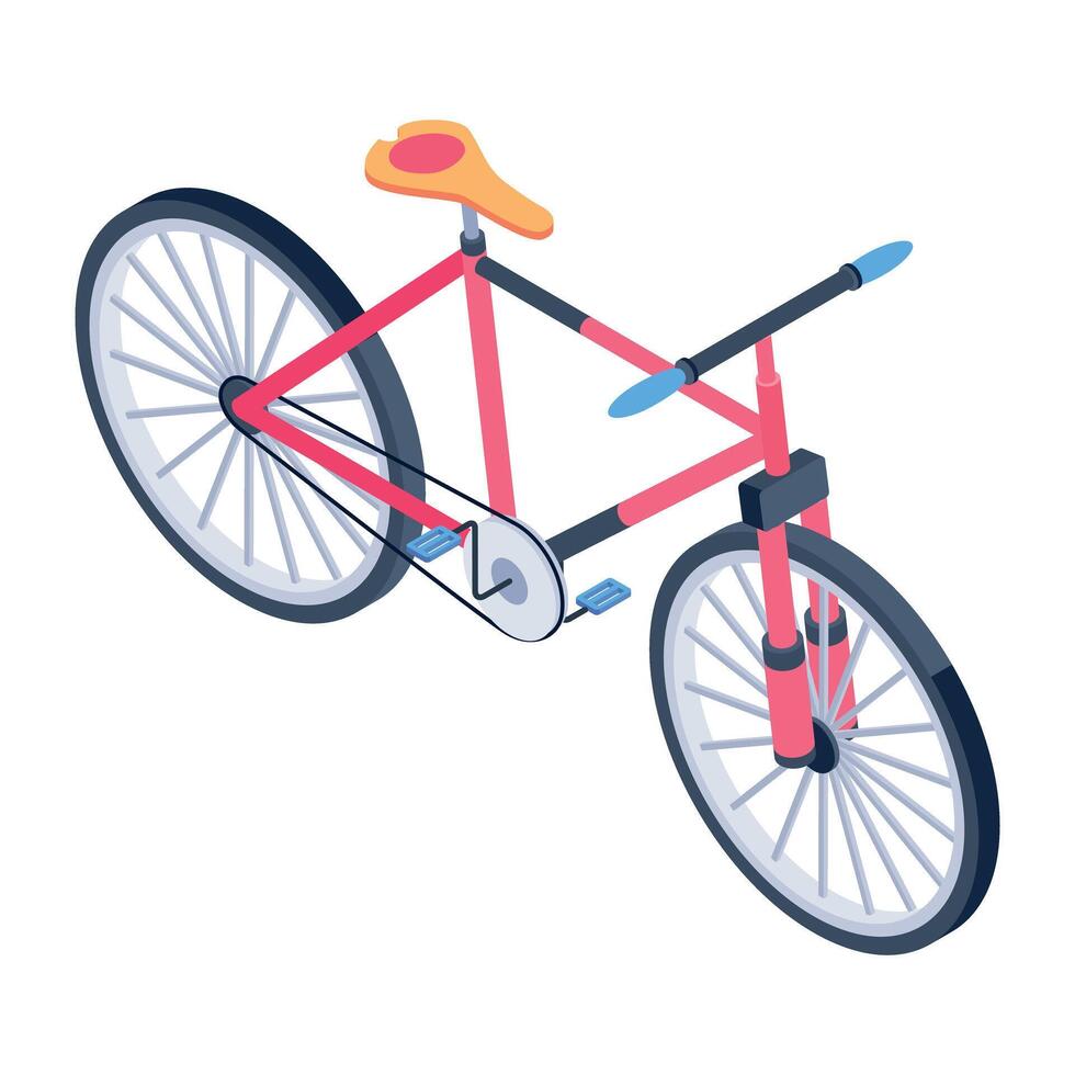 Heres an isometric icon of a bicycle vector