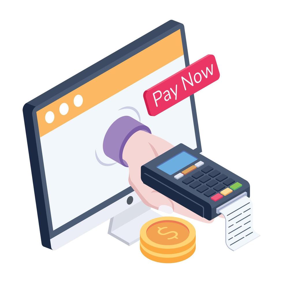Grab this isometric icon of online payment vector