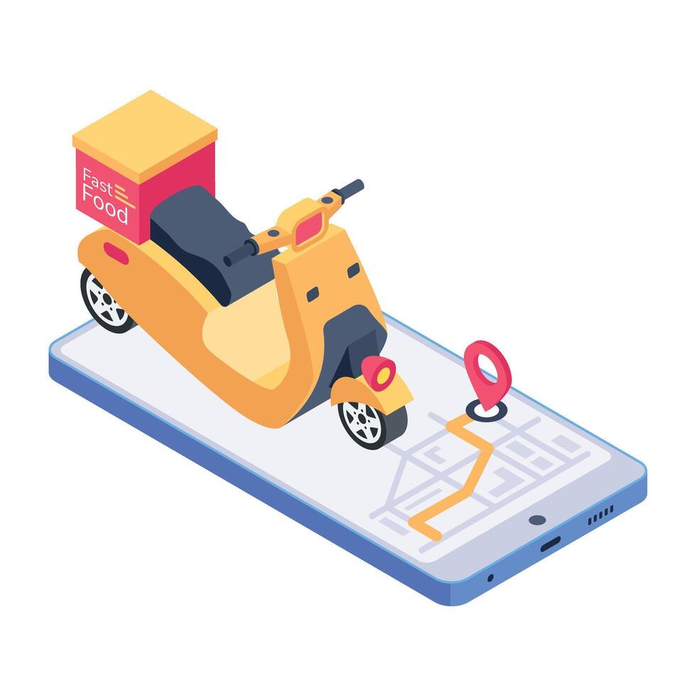 Check out isometric icon of delivery tracking app vector