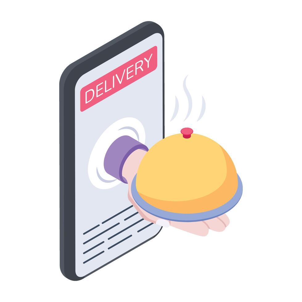 Latest isometric icon of a restaurant app vector