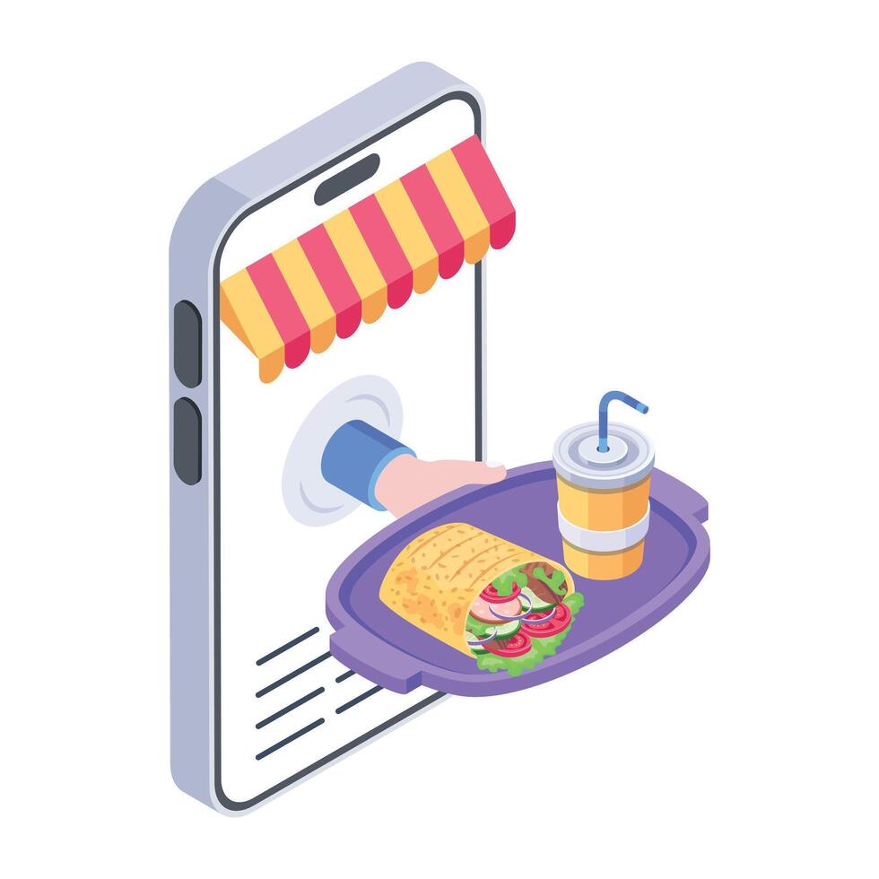 Get this isometric icon of restaurant order vector