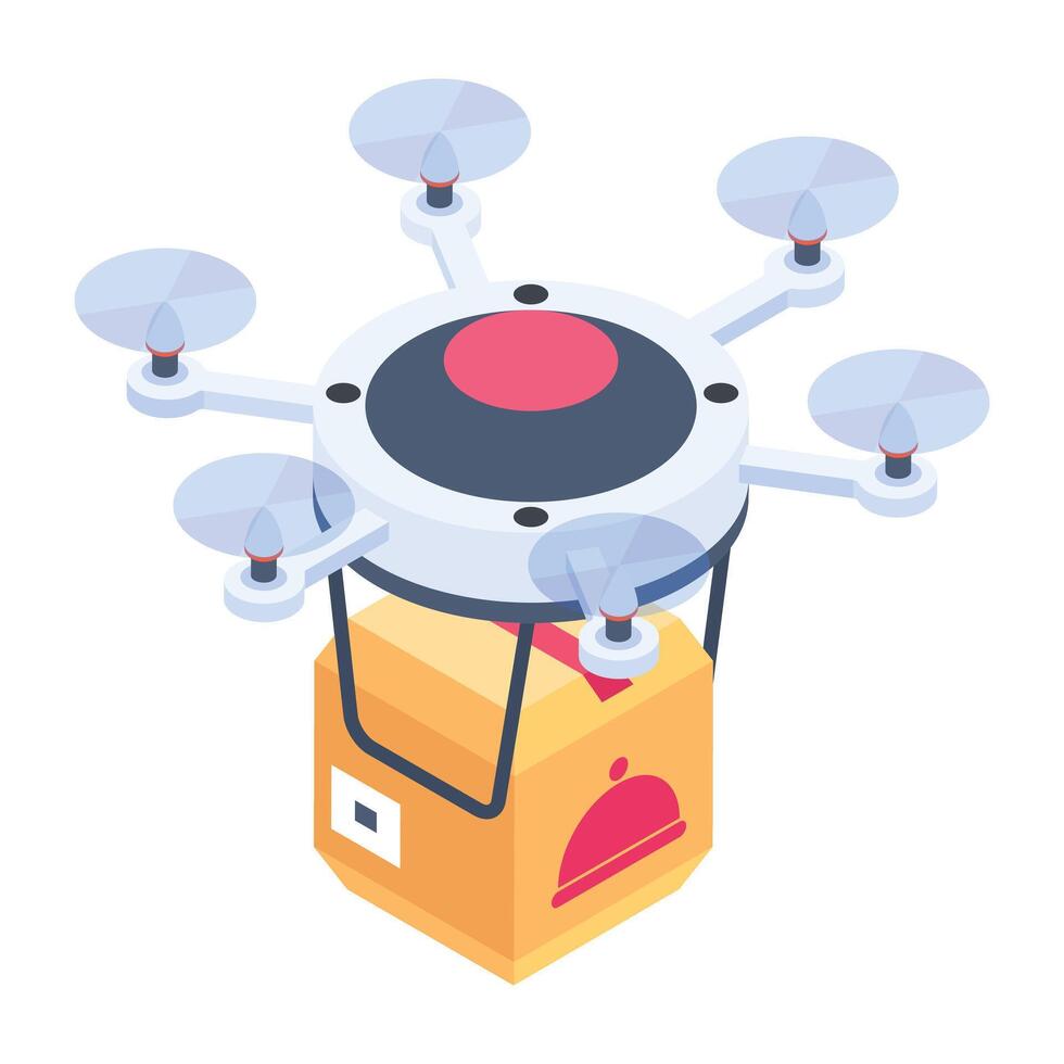 Check out isometric icon of uav delivery vector